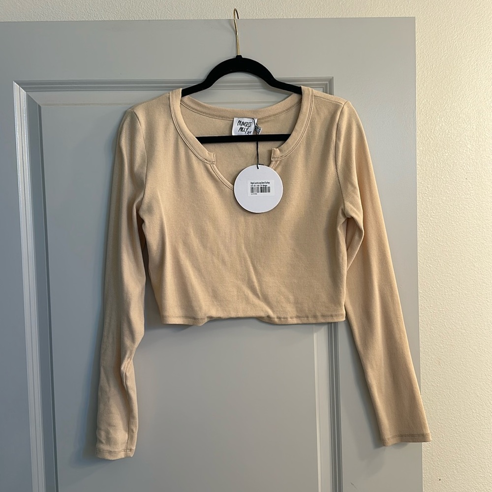Princess Polly Long Sleeve Beige Top